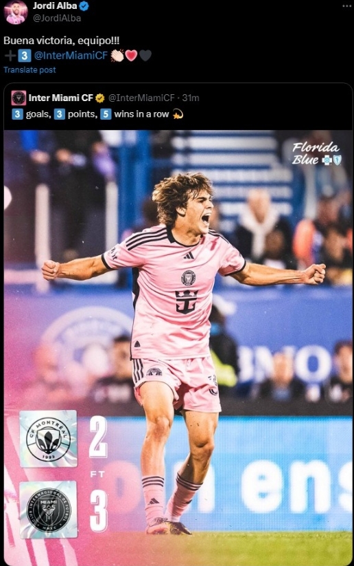 阿尔巴远程庆祝！迈阿密国际逆转蒙特利尔