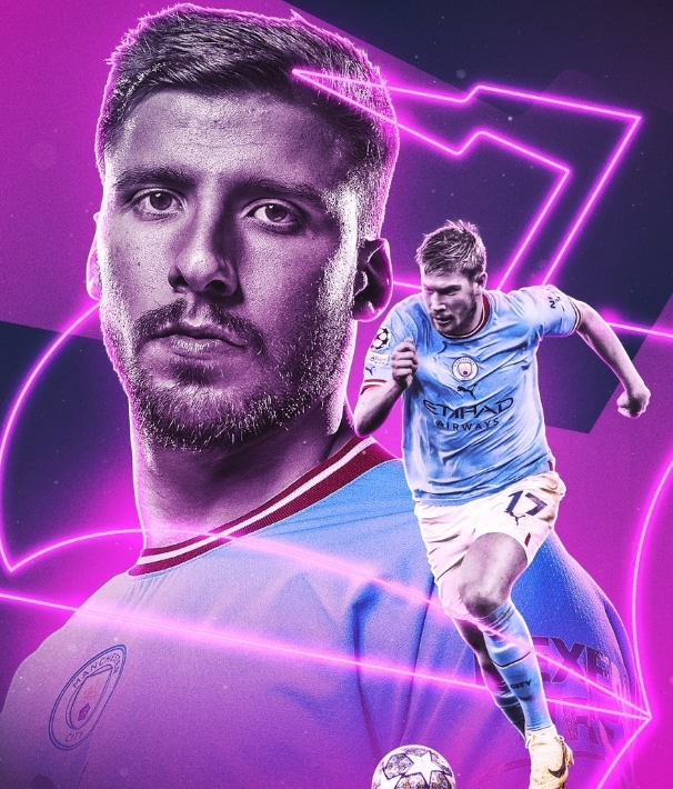 曼城发布欧冠对阵拜仁海报：德布劳内、迪亚斯出镜