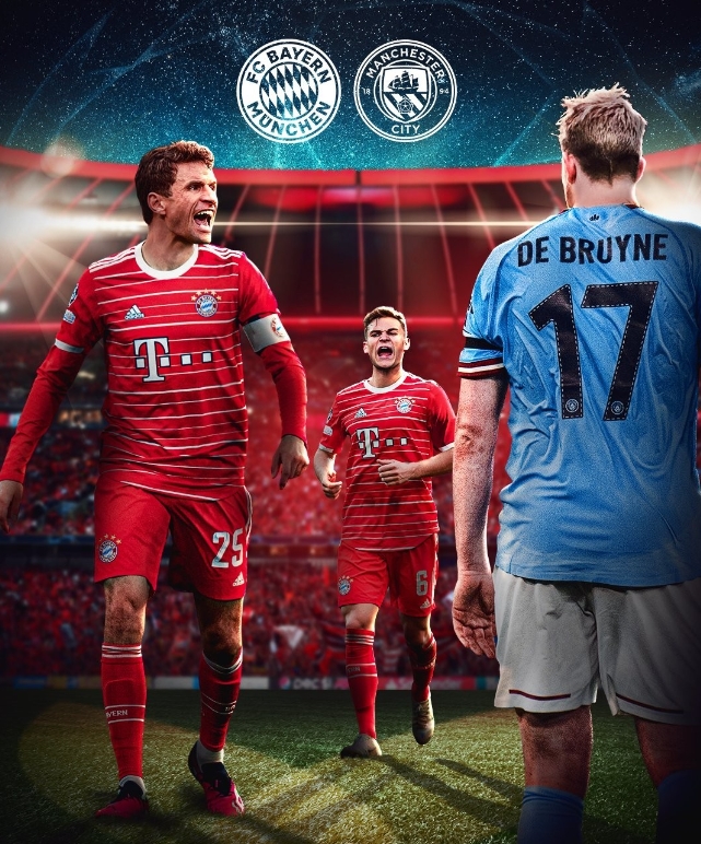 拜仁官方发布欧冠战曼城海报：在球场上，一切皆有可能