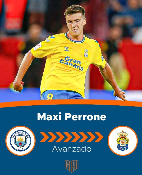 曼城热门新秀佩罗内再借西甲，拉斯帕尔马斯锁定攻击新力量