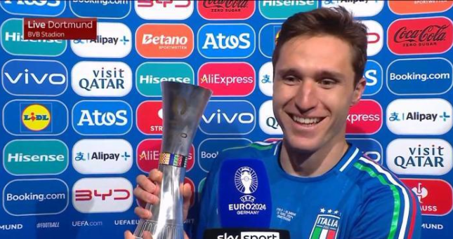 基耶萨在2024欧洲杯B组第三轮：意大利队的锋线利刃