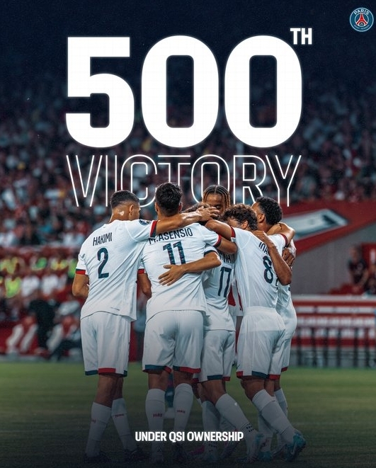 巴黎圣日耳曼：500 胜里程碑，荣耀之路不停歇