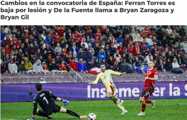 费兰 - 托雷斯、卡瓦哈尔伤退西班牙国家队，新援补位