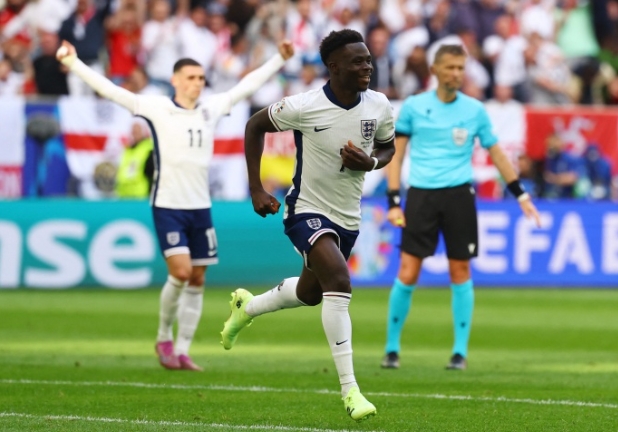 萨卡距英格兰队枪手进球之最仅差一球