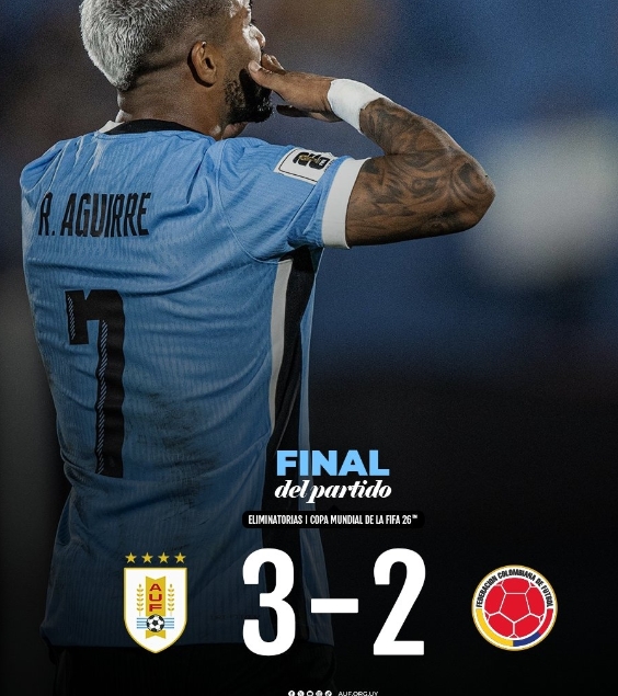 乌拉圭 3 - 2 绝杀哥伦比亚 世预赛惊魂