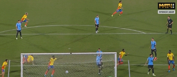 金特罗任意球破门 哥伦比亚领先