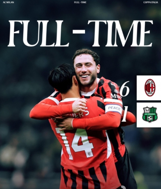 AC 米兰意杯大捷：狂胜萨索洛晋级