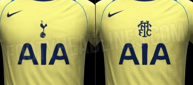热刺新三球衣谍照曝光：黄蓝交织的赛场新期待