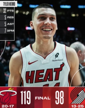 热火客场扬威，开拓者连败求变