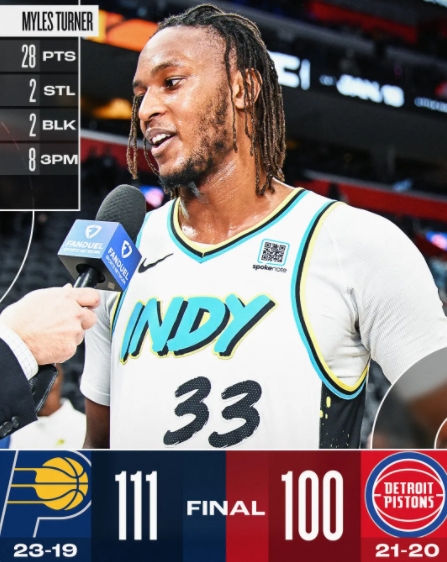 特纳西亚卡姆闪耀 步行者客场擒活塞