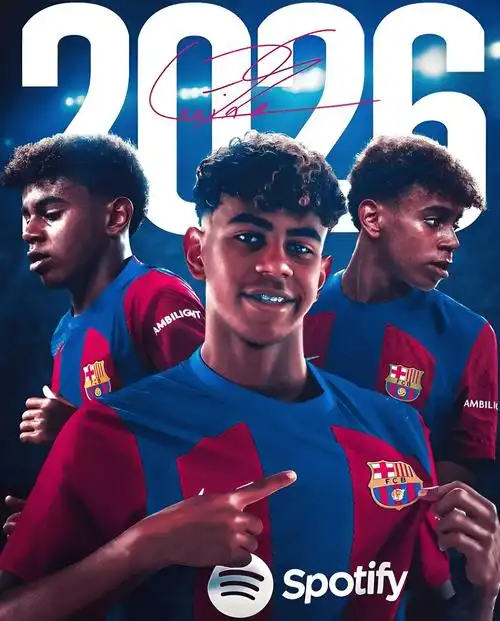 ​巴萨轻取西班牙人问鼎西甲 亚马尔传射建功助红蓝军团成就三冠王伟业