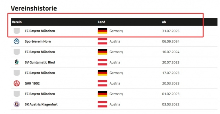 刘邵子洋回归拜仁 职业生涯迎来新节点