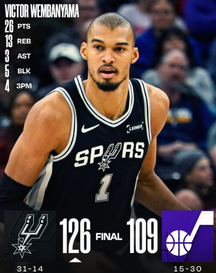 双核领衔马刺客场奏凯 努尔基奇三双难救主