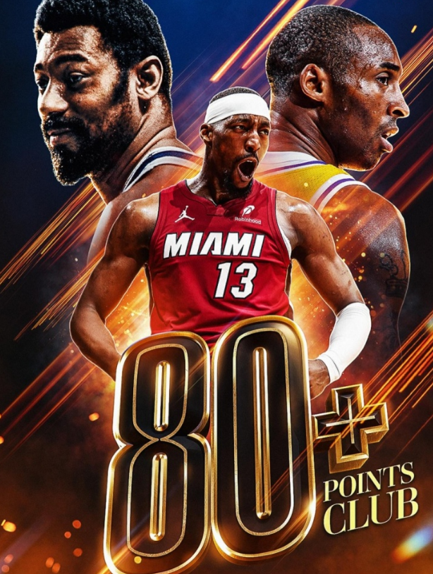 NBA官方盖章认证！“80+俱乐部”海报出炉：张伯伦、阿德巴约、科比