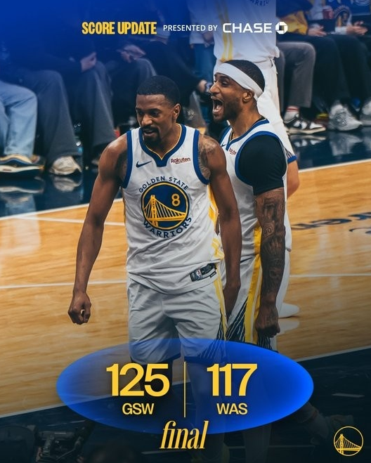 勇士官方发布赢球海报:梅尔顿和小佩顿当选封面人物