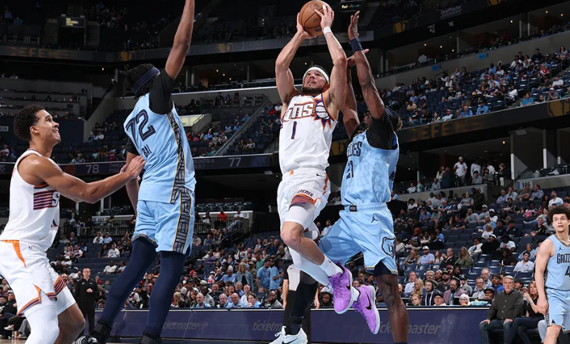 布克零罚球砍36分 太阳客场大胜灰熊获两连胜